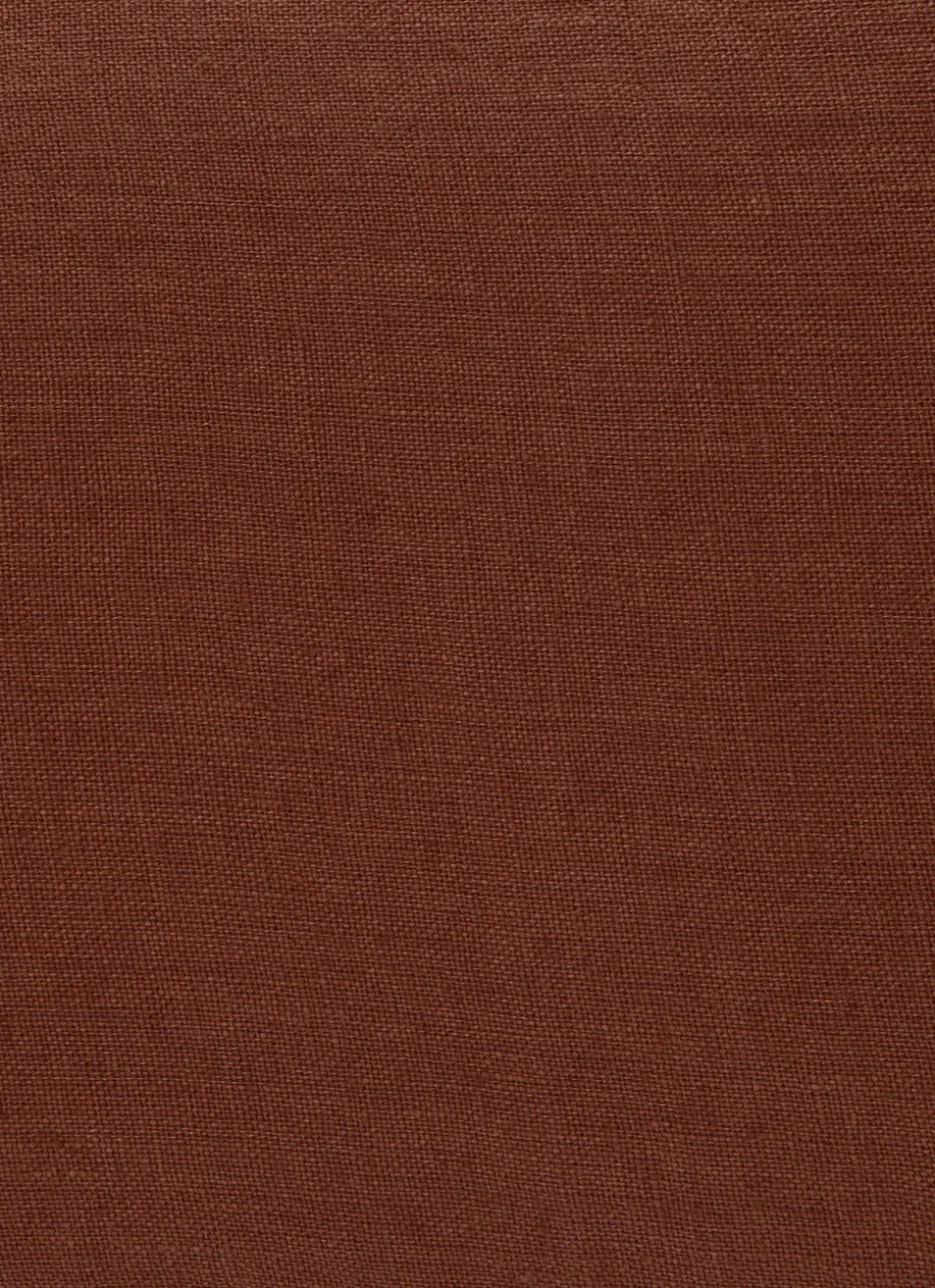 HOUSSE DE COUSSIN RECTANGULAIRE EN LIN LAVÉ BRUN