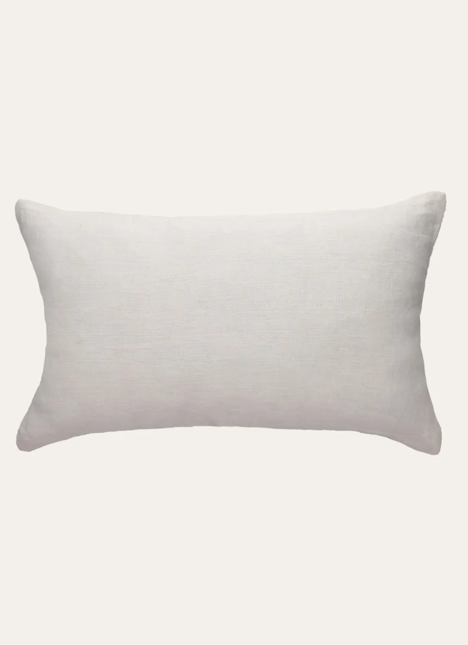 HOUSSE DE COUSSIN RECTANGULAIRE EN LIN LAVÉ BLANC