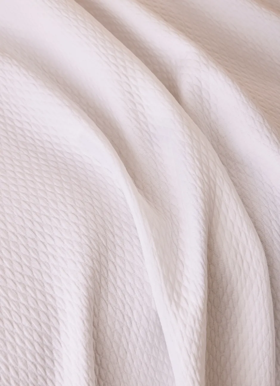 JETÉ DE LIT JACQUARD EN COTON LUMEL BLANC