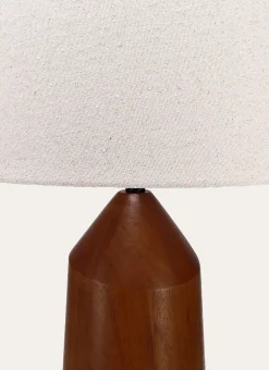 LAMPE À POSER BURO BOIS MARRON/ÉCRU