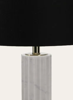 LAMPE À POSER EN MARBRE ET LIN MARBRE/NOIR