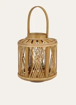 LANTERNE EN BAMBOU AVEC PHOTOPHORE NATUREL