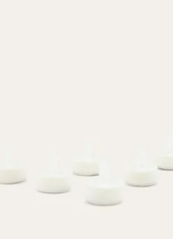 LOT DE 6 BOUGIES LED FORMAT CHAUFFE-PLATS ECRU