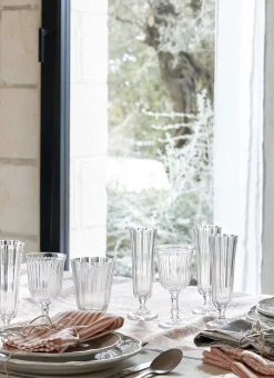 LOT DE 6 PETITS VERRES À VIN SUR PIED TRANSPARENT