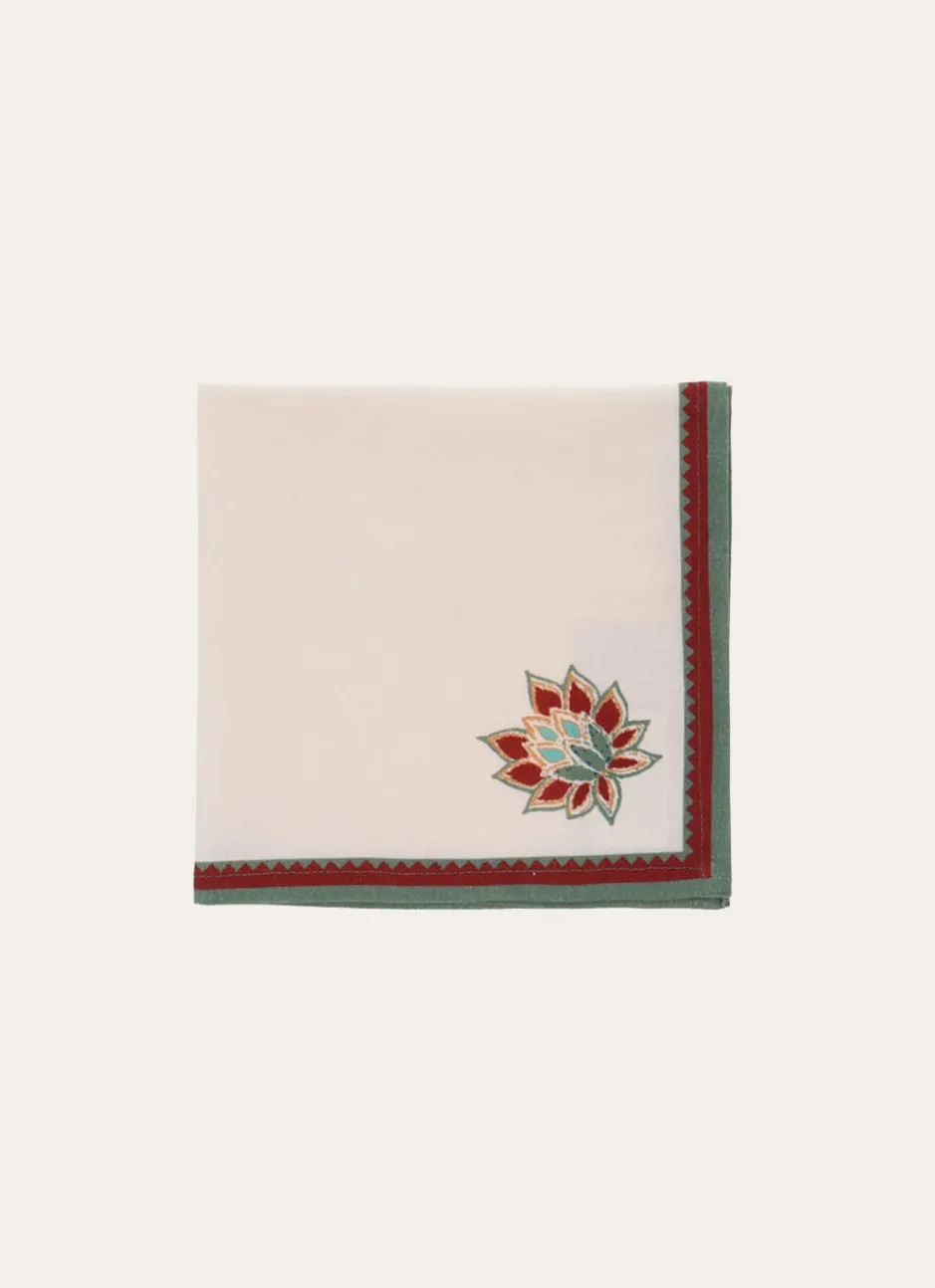 LOT DE 2 SERVIETTES DE TABLE EN COTON FLAMMÉ ECRU