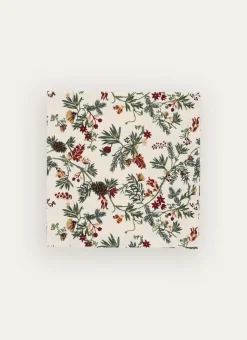 LOT DE 2 SERVIETTES DE TABLE IMPRIMÉES VÉGÉTAUX MULTICOLORE