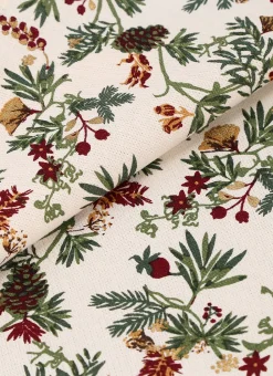 LOT DE 2 SERVIETTES DE TABLE IMPRIMÉES VÉGÉTAUX MULTICOLORE