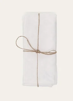 LOT DE 2 SERVIETTES DE TABLE JACQUARD À MOTIFS ÉCRU
