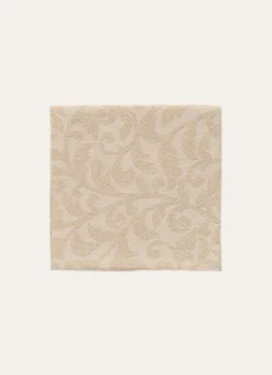 LOT DE 2 SERVIETTES DE TABLE JACQUARD DORÉ ÉCRU