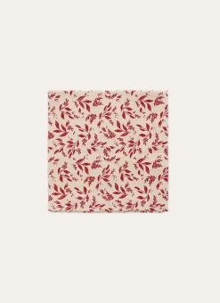 LOT DE 2 SERVIETTES EN COTON BEIGE/BORDEAUX