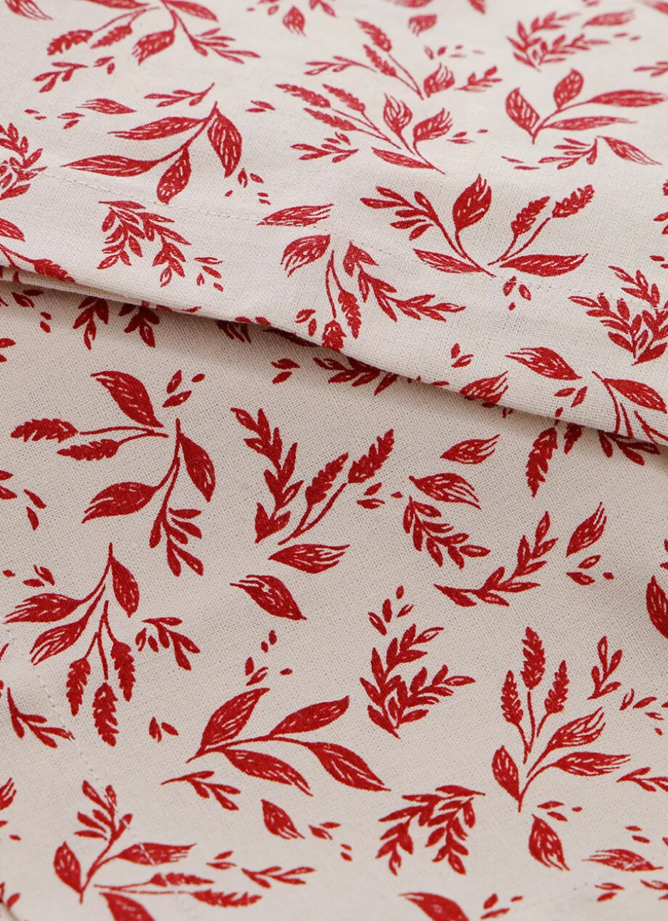 LOT DE 2 SERVIETTES EN COTON BEIGE/BORDEAUX