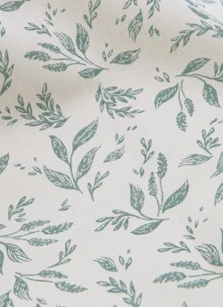 LOT DE 2 SERVIETTES EN COTON BEIGE/VERT