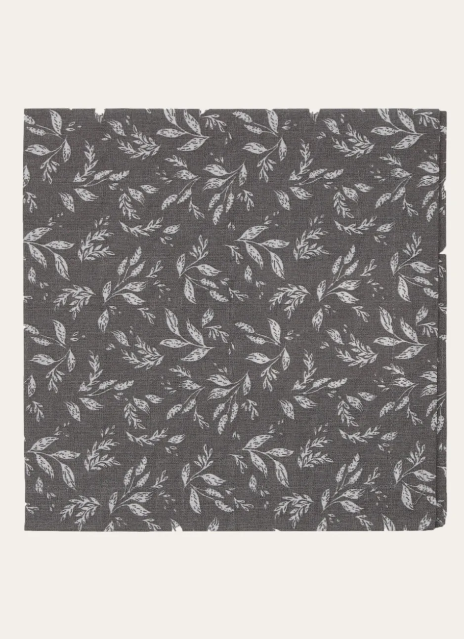 LOT DE 2 SERVIETTES EN COTON GRIS