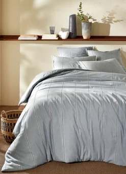 LOT DE 2 TAIES D'OREILLER EN COTON NAÏADE BLEU
