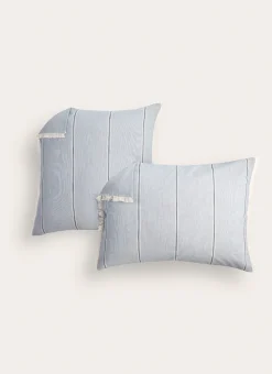 LOT DE 2 TAIES D'OREILLER EN COTON NAÏADE BLEU