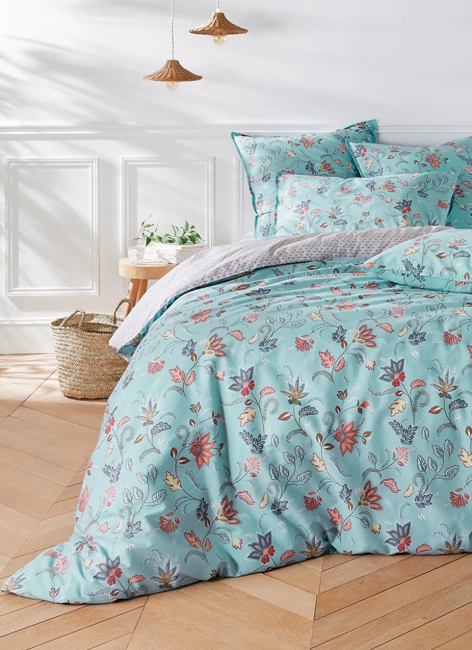 LOT DE 2 TAIES D’OREILLER EN PERCALE JAHAN BLEU