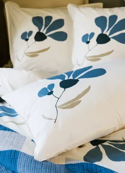 LOT DE 2 TAIES D'OREILLER EN PERCALE REBECCA BLEU
