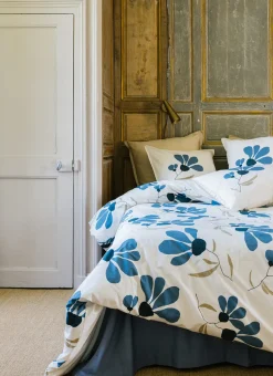 LOT DE 2 TAIES D'OREILLER EN PERCALE REBECCA BLEU
