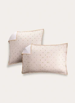 LOT DE 2 TAIES D’OREILLER EN PERCALE DE COTON ANDO GREGE