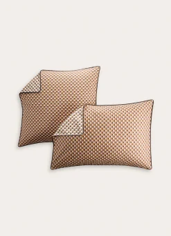 LOT DE 2 TAIES D'OREILLER ERINA BRUN