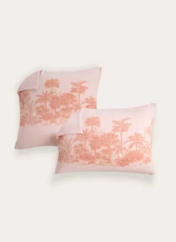 LOT DE 2 TAIES DOUBLE GAZE DE COTON GAMBIER TERRACOTTA