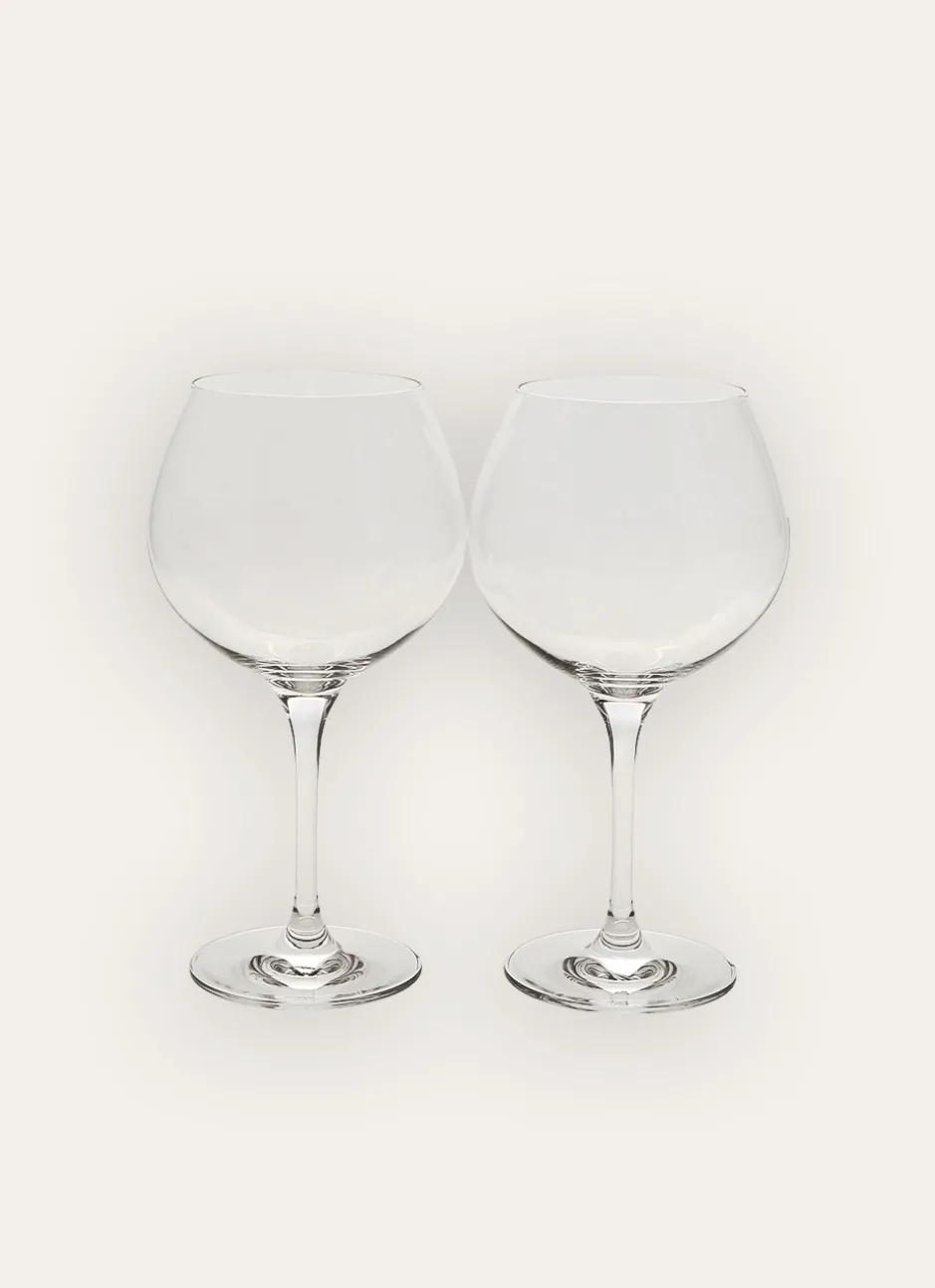 LOT DE 2 VERRES À GIN EN CRISTALLIN TRANSPARENT