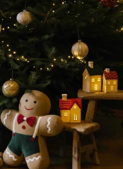 MAISON LUMINEUSE EN PORCELAINE VERT FONCÉ