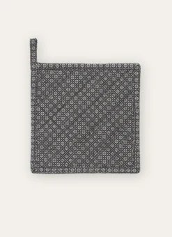 MANIQUE EN COTON MOTIF FANTAISIE GRIS/BLANC