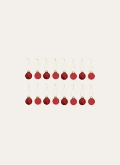 14 MINI BOULES DE NOËL ROUGE