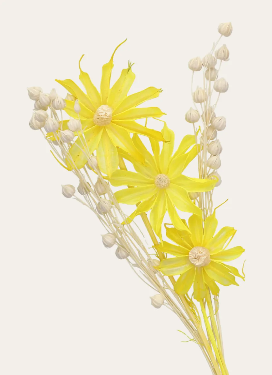 MINI FLEURS SÉCHÉES JAUNE
