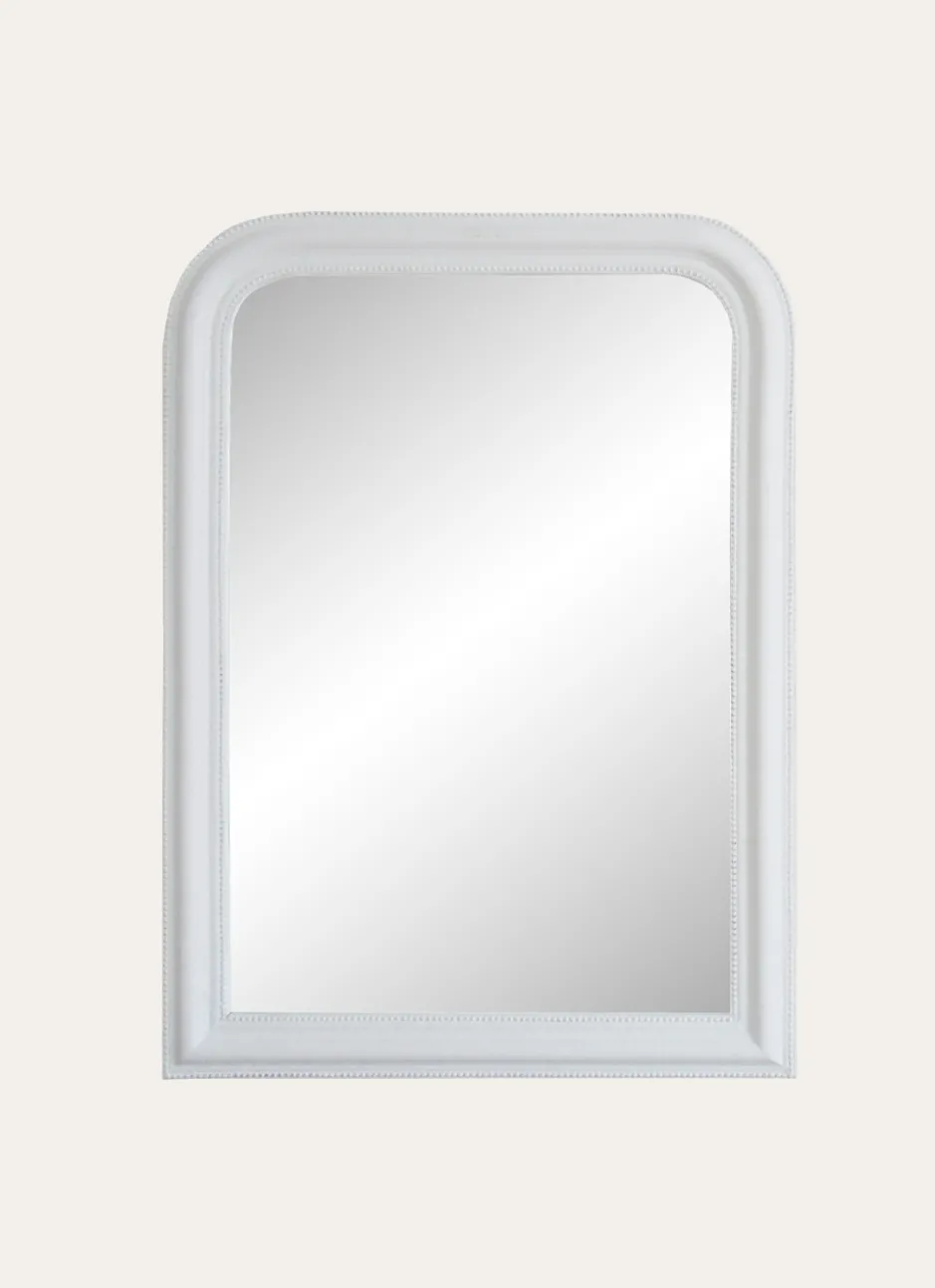 MIROIR FANTAISIE PERLÉ BLANC