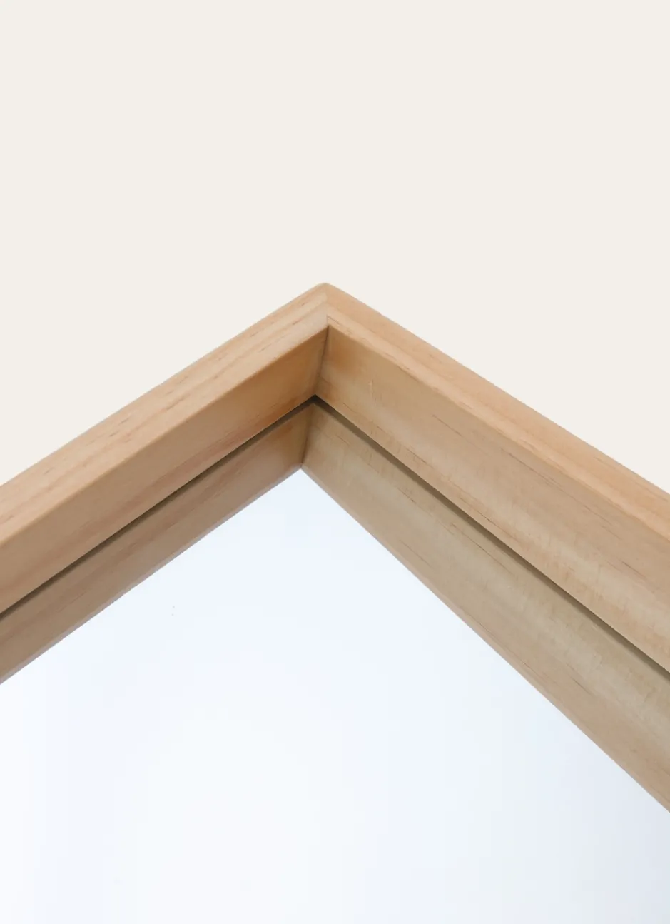 MIROIR HORIZONTAL EN BOIS DE PIN AVEC RANGEMENT NATUREL