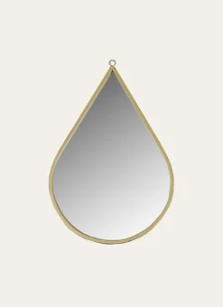 MIROIR MÉTAL DORÉ FORME DE GOUTTE PETIT FORMAT DORÉ