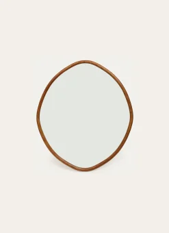 MIROIR OVALE EN BOIS MARRON