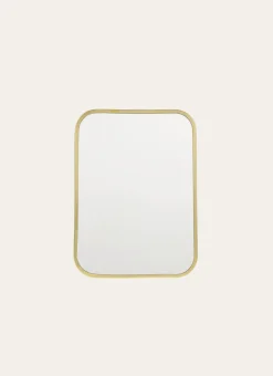 MIROIR RECTANGULAIRE À POSER EN LAITON DORE