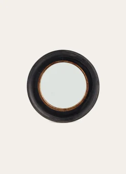 MIROIR ROND PETIT MODÈLE NOIR/DORÉ