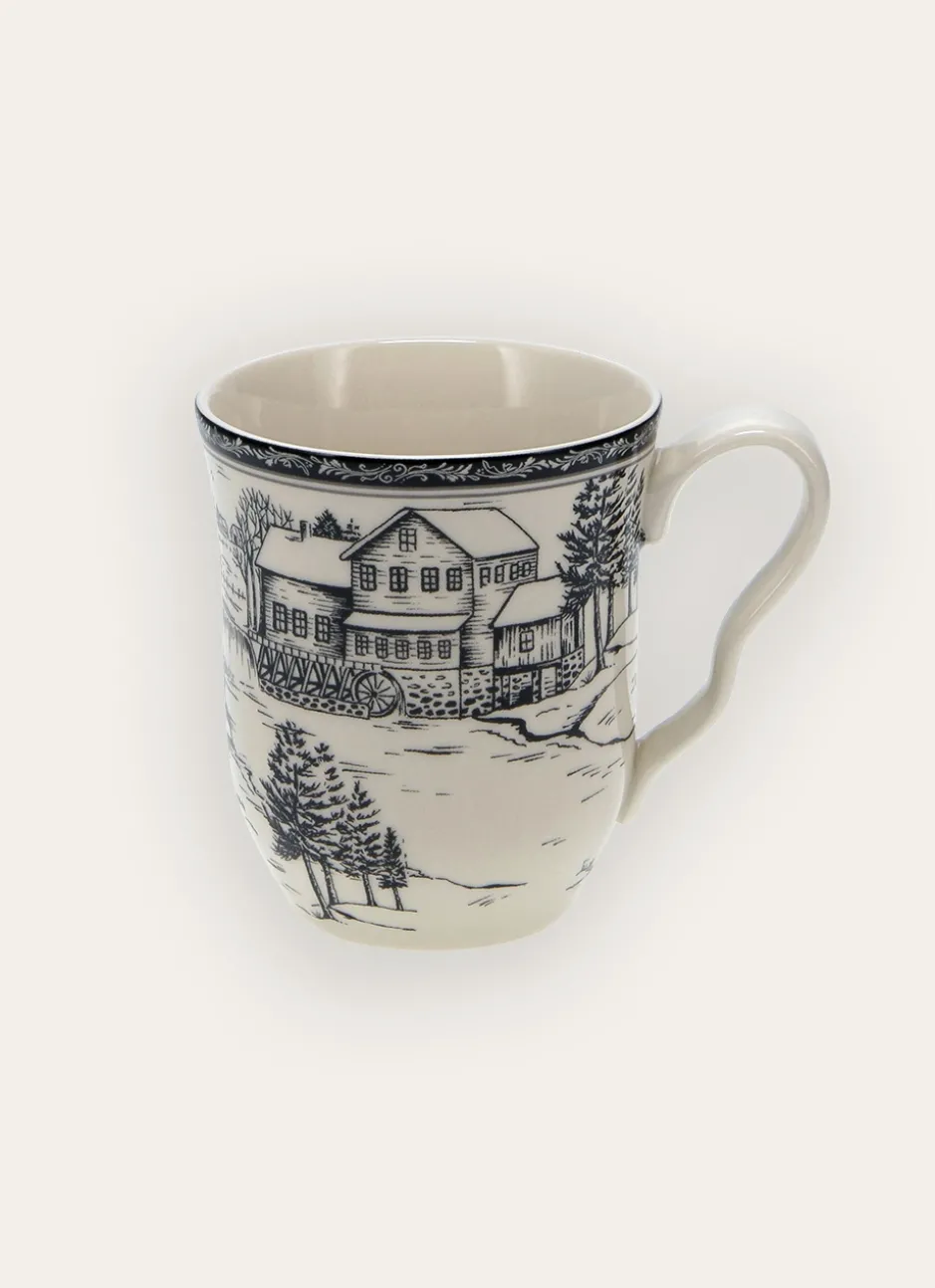 MUG EN GRÈS MOTIF HIVERNAL SYLVAINE GRIS