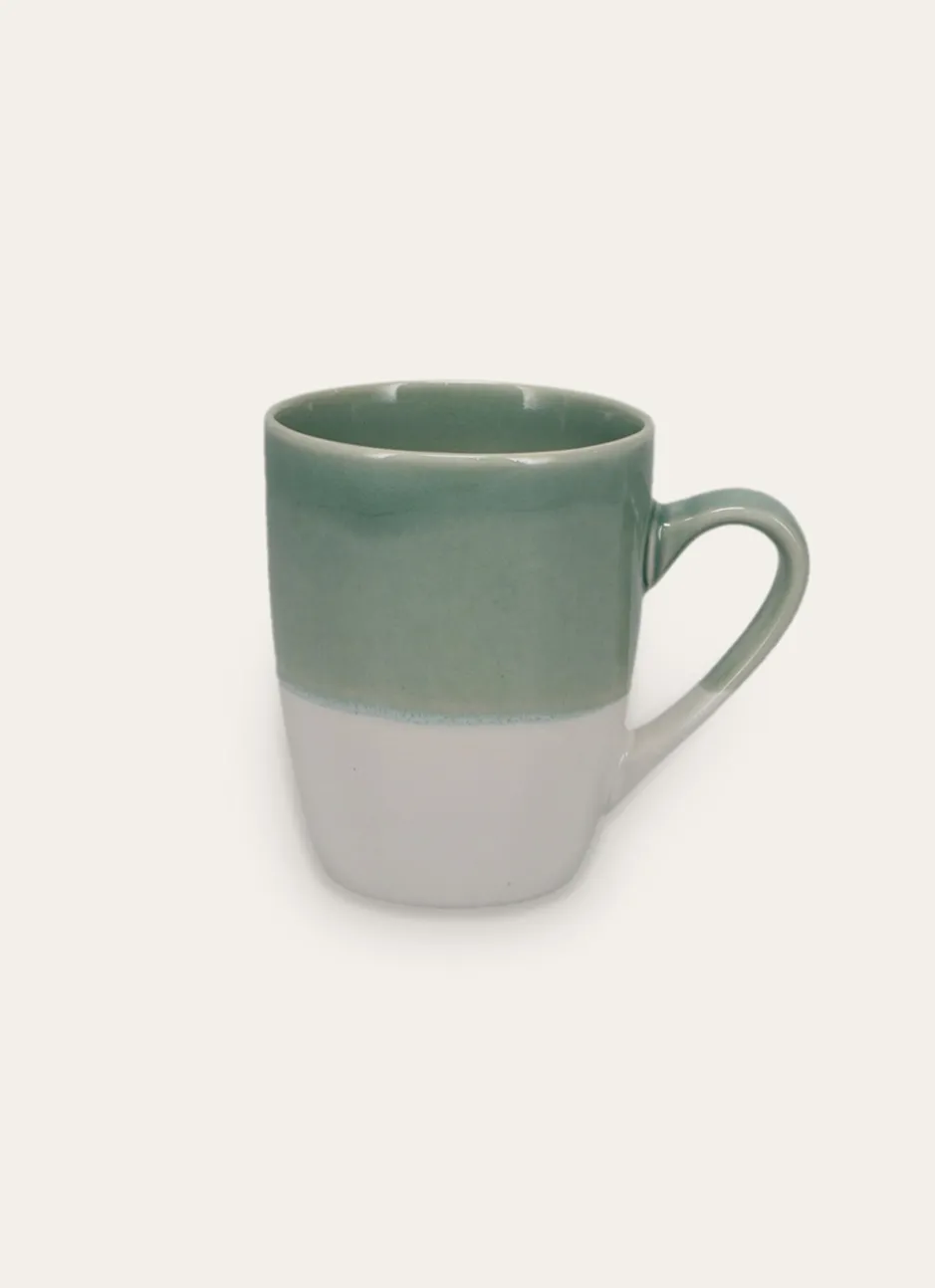 MUG EN GRÈS RÉACTIF VERT DE GRIS