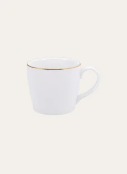 MUG EN PORCELAINE AVEC LISERÉ DORÉ BLANC