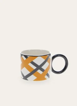 MUG STYLE ART DÉCO MOTIFS GRAPHIQUES MARRON
