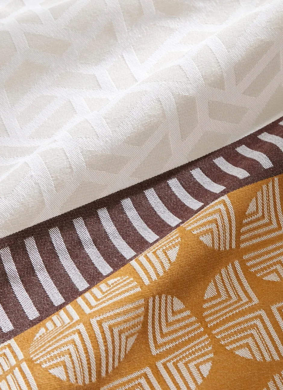 NAPPE AIJA JAQUARD MODERNE EN COTON MULTICOLORE/JAUNE
