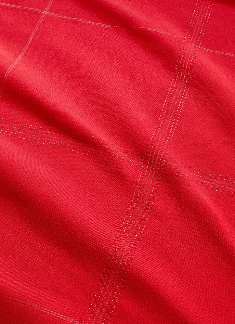 NAPPE À CARREAUX SCINTILLANTS OR ET ARGENT ROUGE