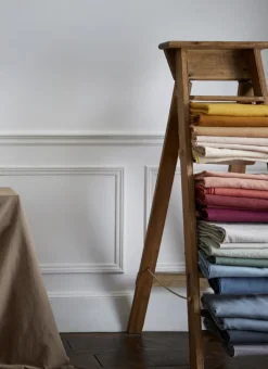NAPPE COTON LIN FINITION BOURDON BLANC / OR