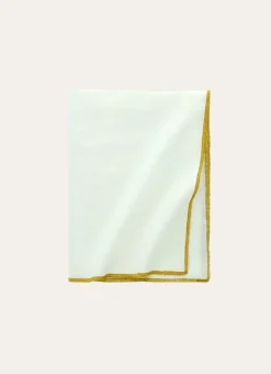 NAPPE COTON LIN FINITION BOURDON ÉCRU / OR