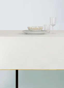 NAPPE COTON LIN FINITION BOURDON ÉCRU / OR