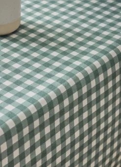 NAPPE EN COTON ENDUITE IMPRIMÉ VICHY AMANDE