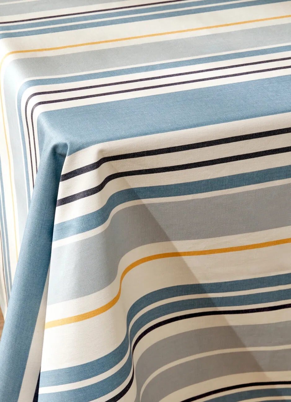 NAPPE EN COTON ENDUIT À RAYURES MULTICOLORES MULTICOLORE/BLEU