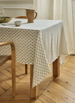 NAPPE EN COTON IMPRIMÉ MOTIF INDIEN vert
