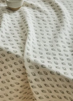 NAPPE EN COTON IMPRIMÉ MOTIF INDIEN vert
