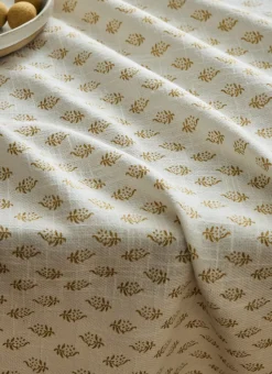 NAPPE EN COTON IMPRIMÉ MOTIF INDIEN CURRY